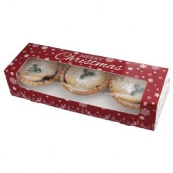 Picture of MINCE PIE BOX WITH INSERT HOLDS 6 MINCE PIES SIZE 23.5X8X5CM